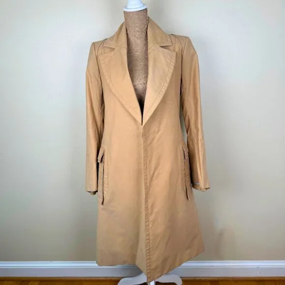 J. LINDEBERG Swedish Designer Trench Coat - Camel/Tan - Size 38 - Timeless Style - Picture 6 of 14